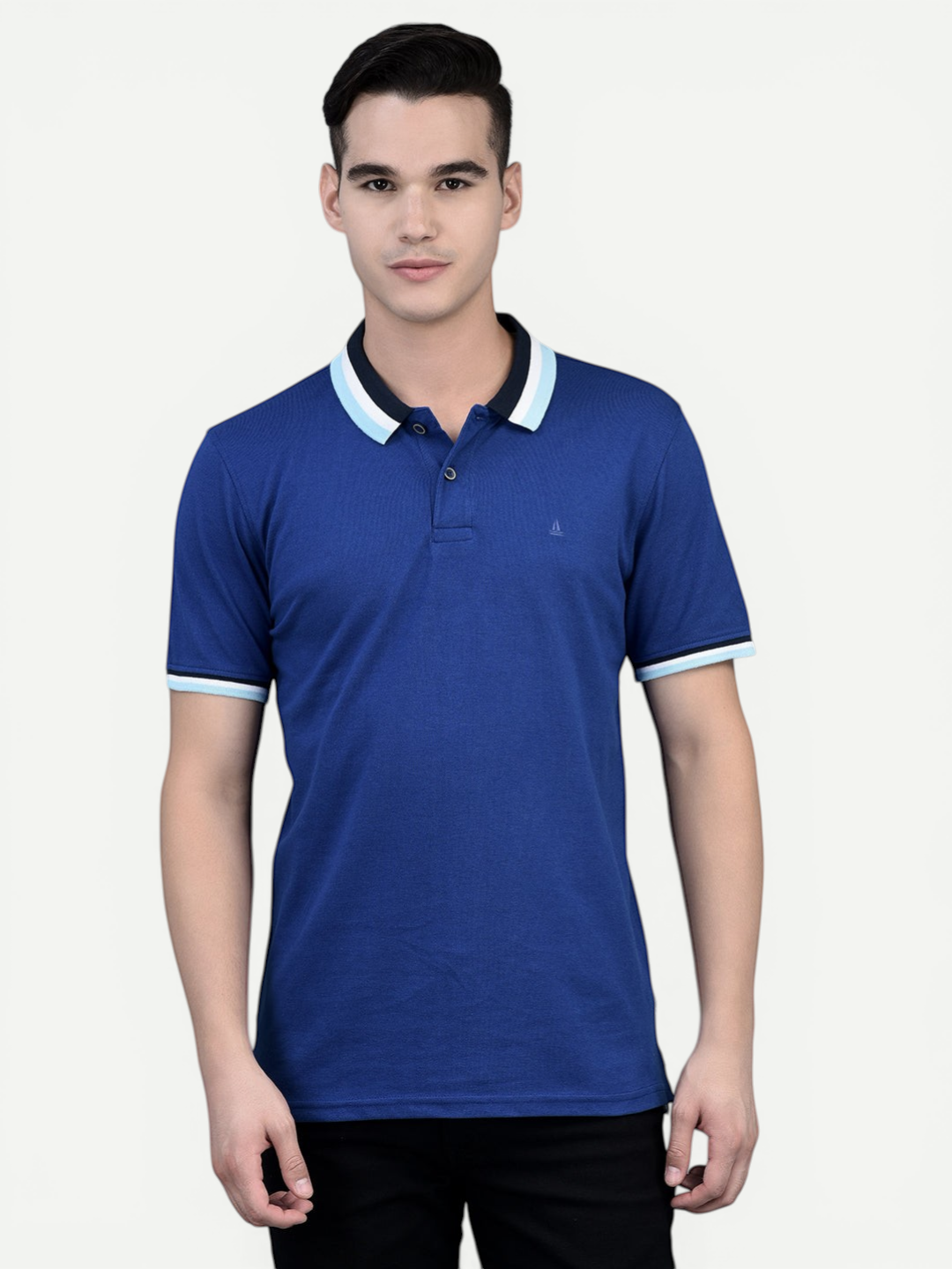 Canoe Men Short Sleeve Polo Neck SOLID Pattern T-Shirt