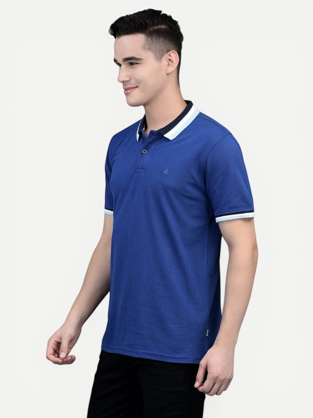 Canoe Men Short Sleeve Polo Neck SOLID Pattern T-Shirt