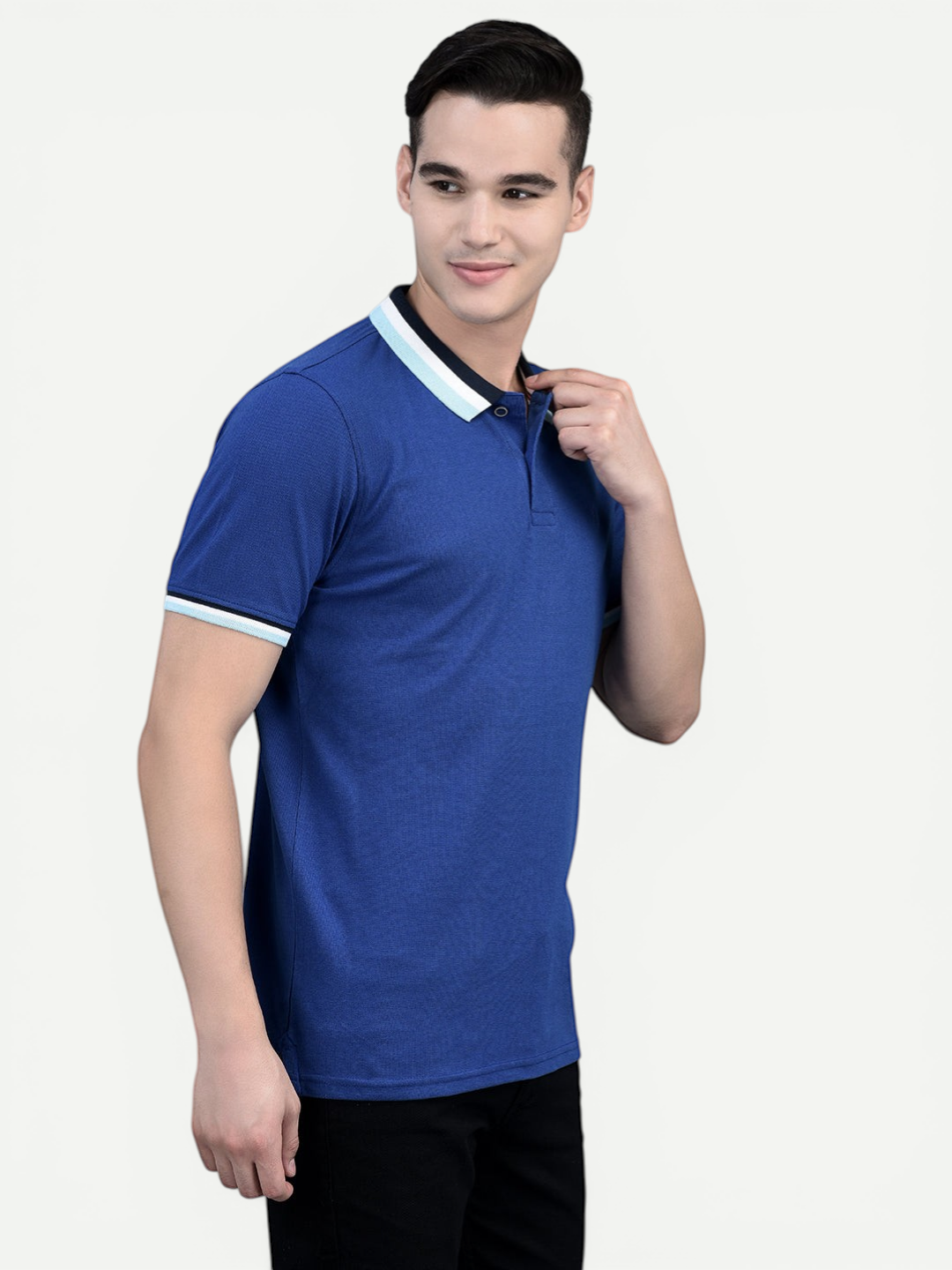 Canoe Men Short Sleeve Polo Neck SOLID Pattern T-Shirt