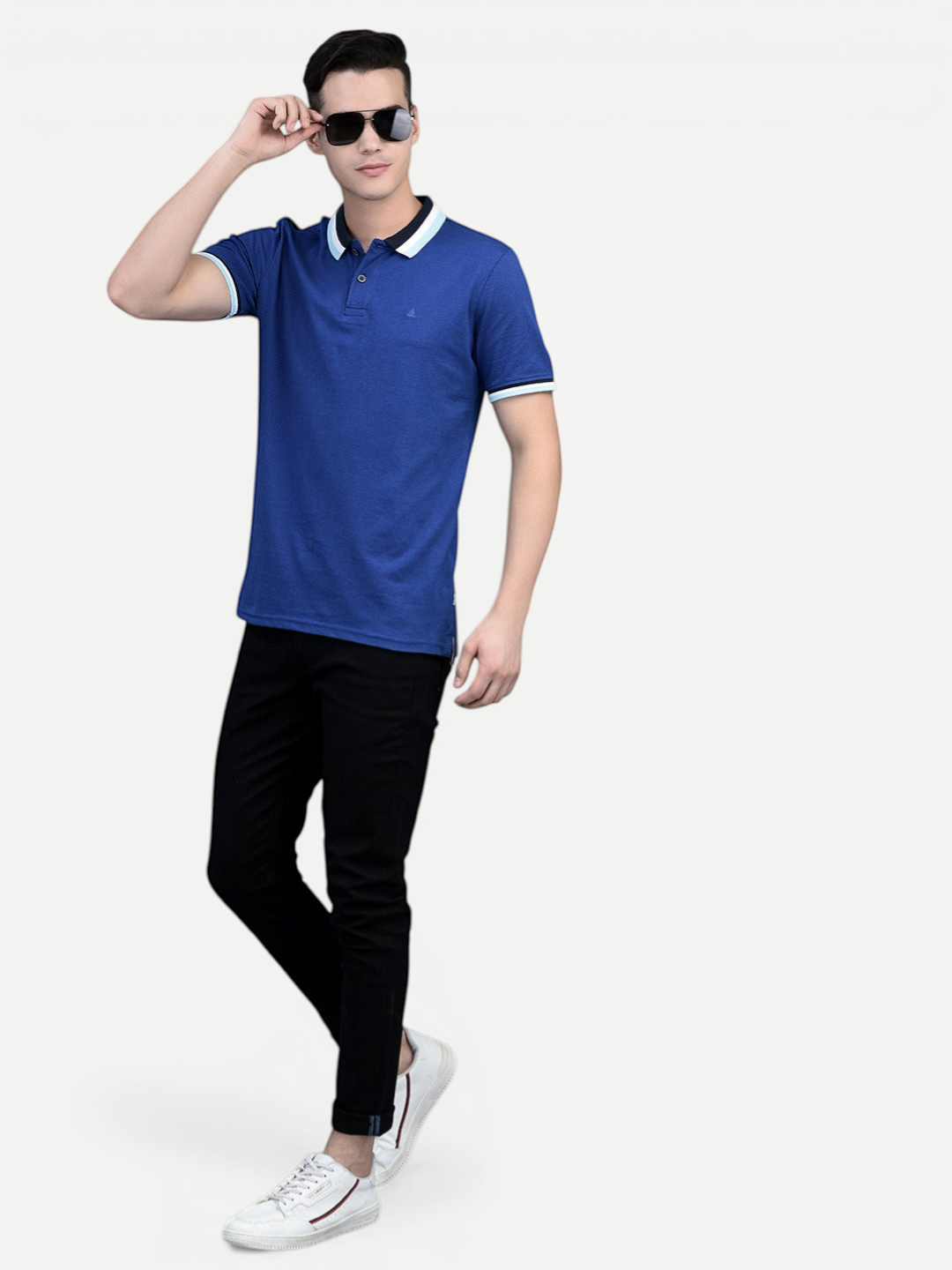 Canoe Men Short Sleeve Polo Neck SOLID Pattern T-Shirt