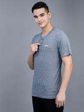 Load image into Gallery viewer, Canoe Men Short Sleeve Polo Neck Self Design Pattern T-Shirt
