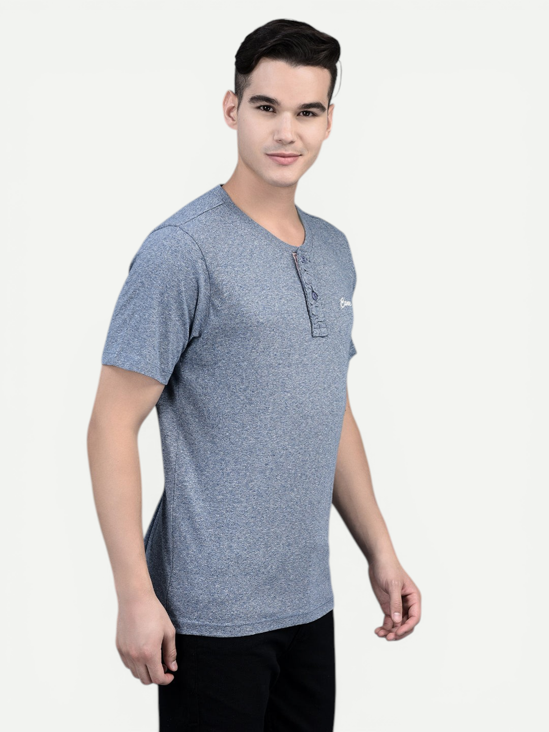 Canoe Men Short Sleeve Polo Neck Self Design Pattern T-Shirt