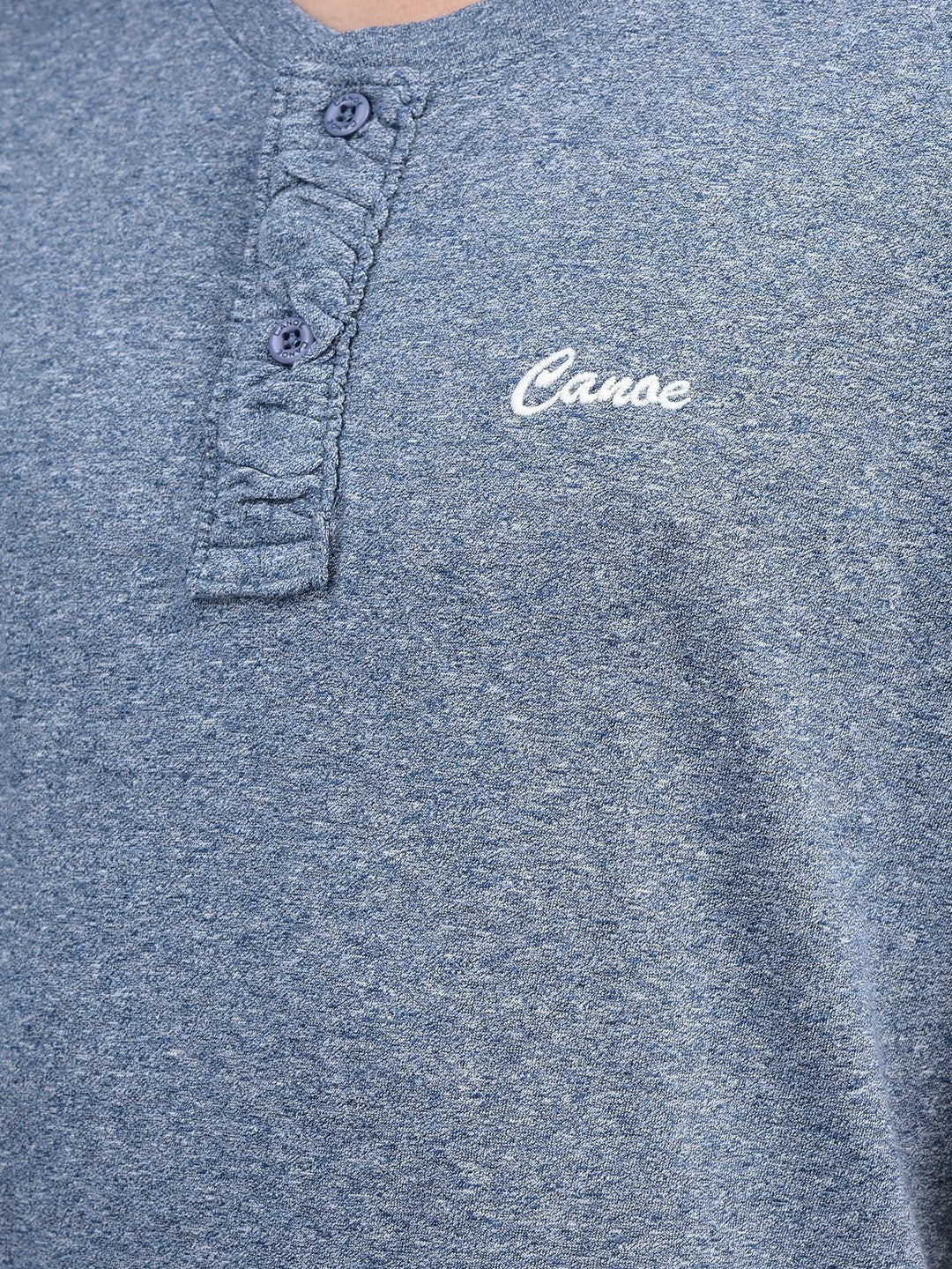 Canoe Men Short Sleeve Polo Neck Self Design Pattern T-Shirt
