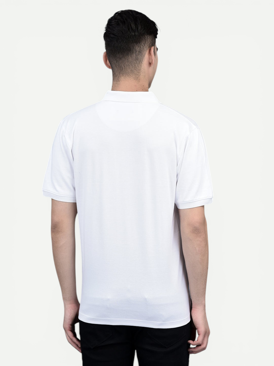 Canoe Men Short Sleeve Polo Neck Solid Pattern T-Shirt