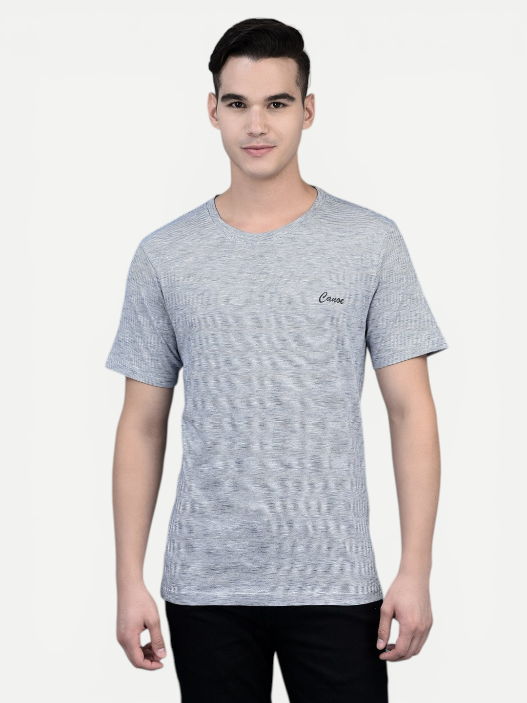 Canoe Men Short Sleeve Polo Neck Solid Pattern T-Shirt