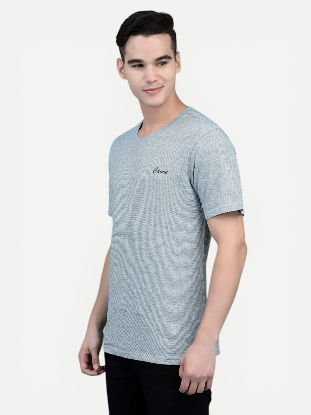 Canoe Men Short Sleeve Polo Neck Solid Pattern T-Shirt