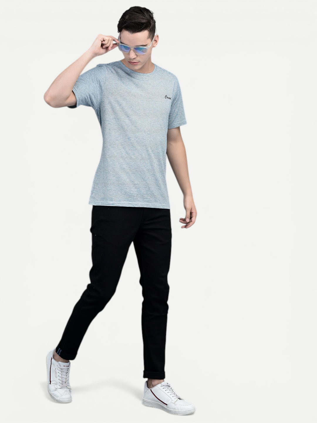 Canoe Men Short Sleeve Polo Neck Solid Pattern T-Shirt