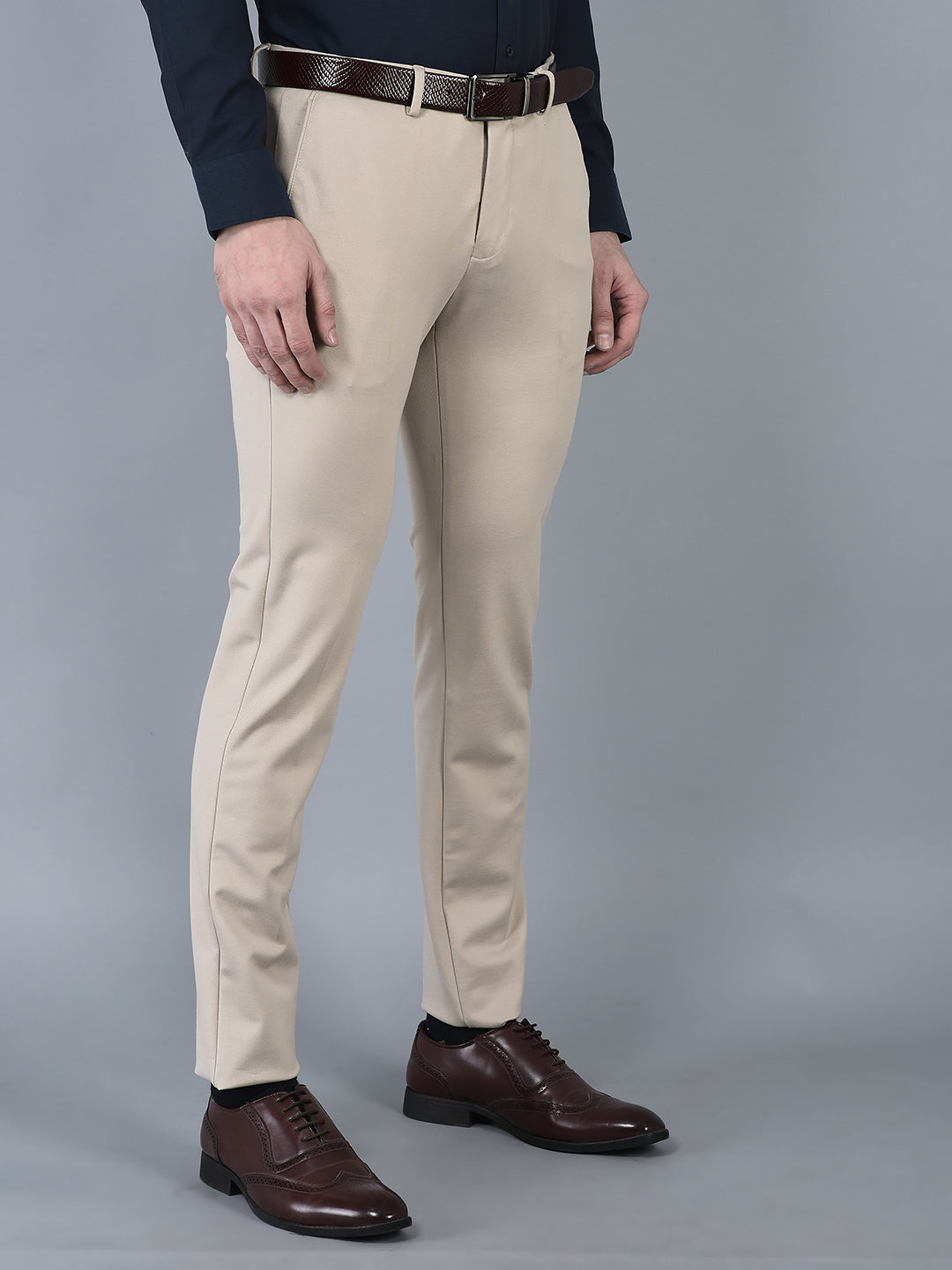 CANOE MEN Formal Trouser  Beige Color