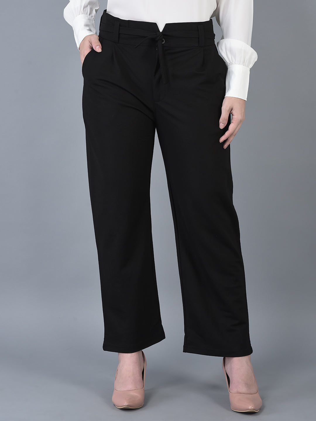 Canoe Women Trouser Ankle Length Button Closer