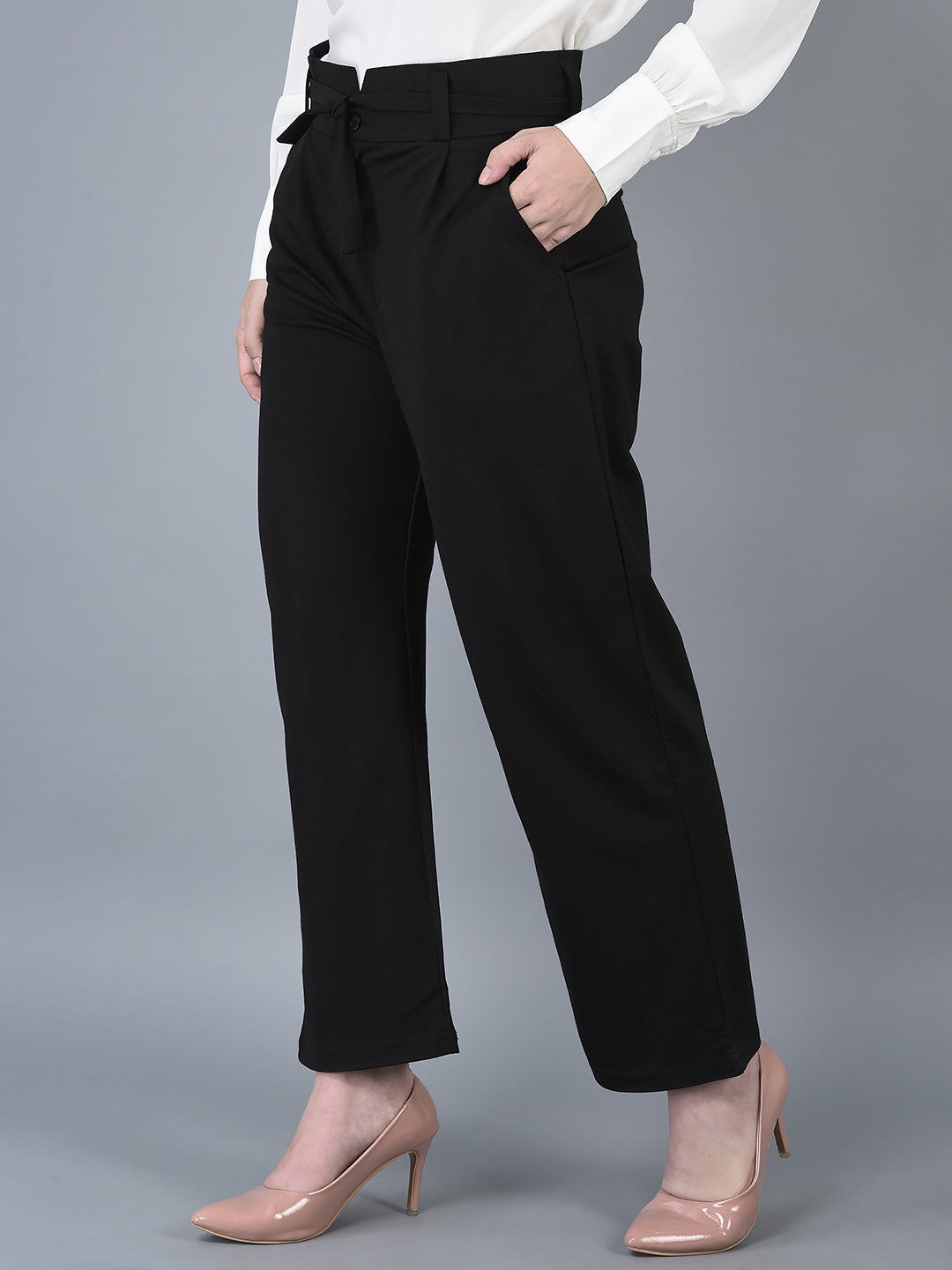 Canoe Women Trouser Ankle Length Button Closer