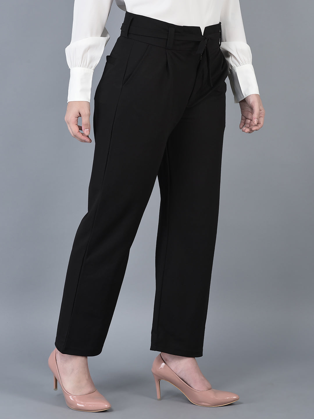 Canoe Women Trouser Ankle Length Button Closer