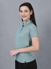 Load image into Gallery viewer, Canoe Women Short Sleeve Button Closer T-Shirt
