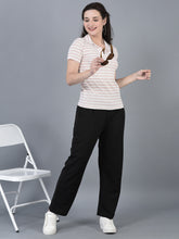 Load image into Gallery viewer, Canoe Women Stripe Pattern Short Sleeve T-Shirt

