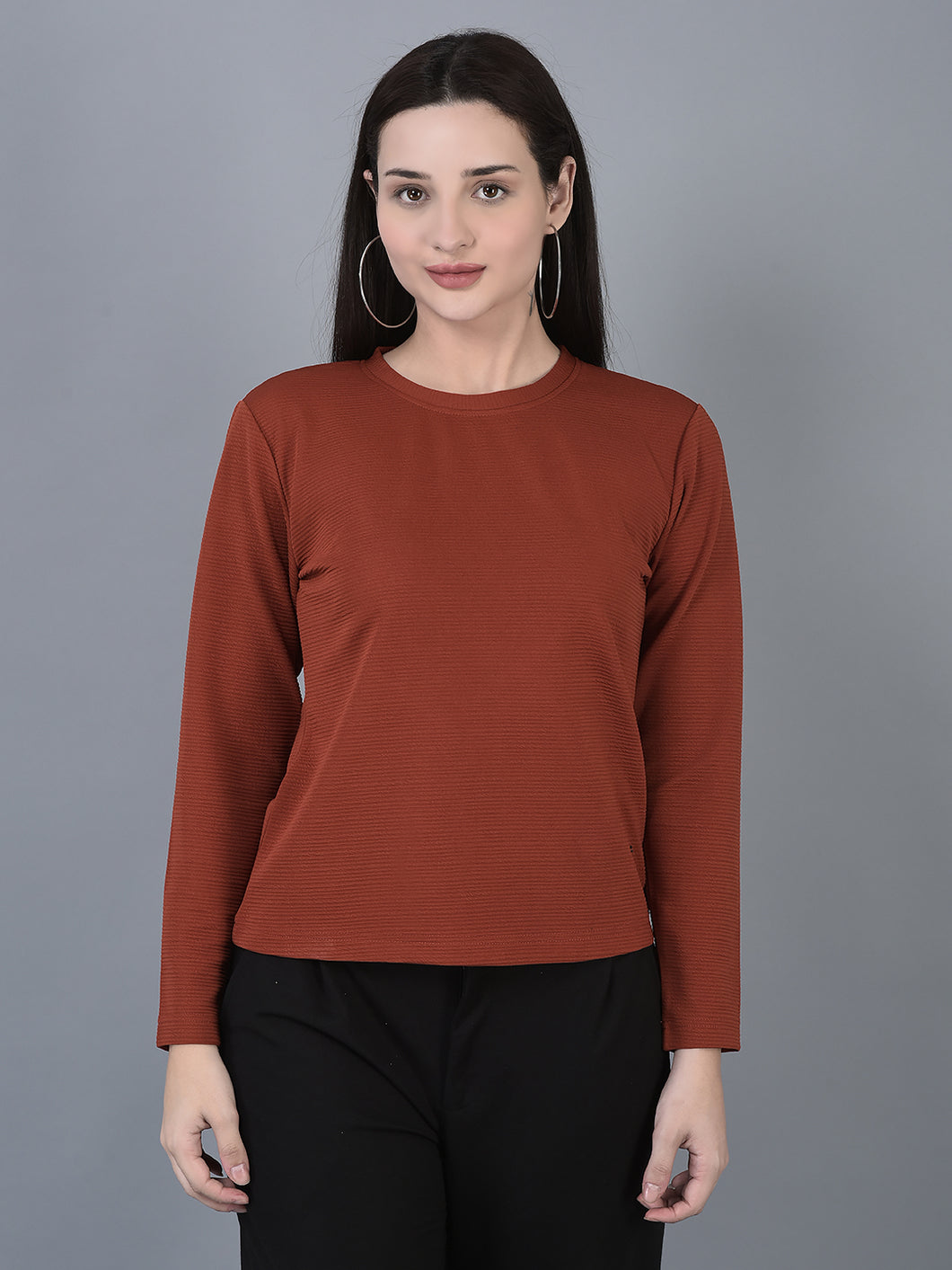 Canoe Women Long Sleeve Round Neck Regular Fit T-Shirt