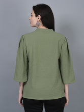 Load image into Gallery viewer, Canoe Women Full Button Placket Three Fourth Sleeve
