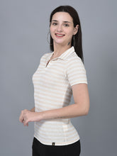 Load image into Gallery viewer, Canoe Women Stripe Pattern Short Sleeve T-Shirt
