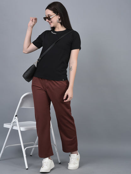 Canoe Women Trouser Ankle Length Button Closer