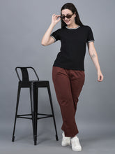 Load image into Gallery viewer, Canoe Women Round Neck Short Sleeve Solid Pattern T-Shirt
