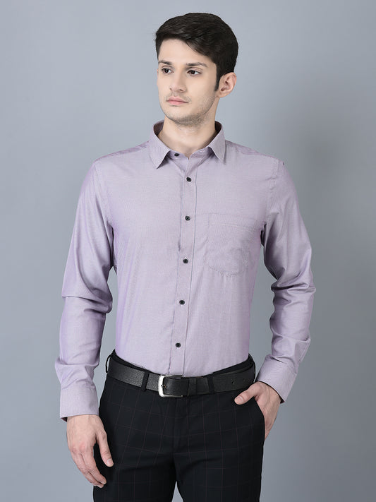 CANOE MEN Formal Shirt Purple Color Cotton Fabric Button Closure Printed