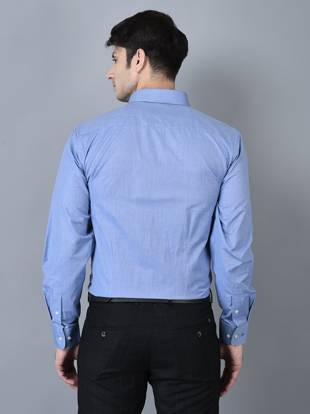 Canoe Exclusive Combed Cotton - Smooth Fabric Pastel Blue Shirt for men – Soft & Durable