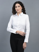Load image into Gallery viewer, Canoe Women Full Sleeve Spread Collar Relaxed Fit Formal Shirt
