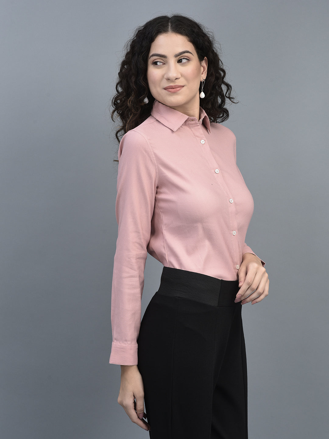 Canoe Women Full Sleeve Spread Collar Relaxed Fit Formal Shirt