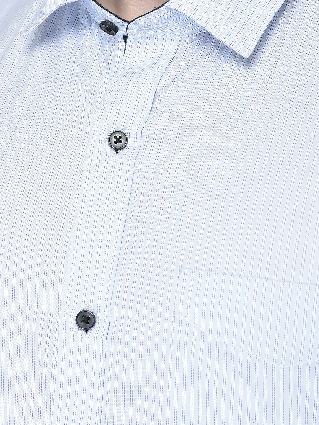 CANOE MEN Formal Shirt Blue Color Cotton Fabric Button Closure Striped