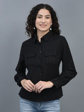 Load image into Gallery viewer, Canoe Women Long Sleeve Relaxed Fit Regular Length Button Placket Shirt
