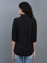 Load image into Gallery viewer, Canoe Women Shirt Collar Three-Quarter Sleeves Medium Length Top
