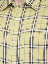 Load image into Gallery viewer, CANOE MEN Formal Shirt Khaki Color Cotton Fabric Button Closure Checked

