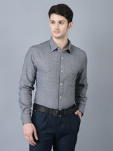 Load image into Gallery viewer, CANOE MEN Formal Shirt Charcoal Color Cotton Fabric Button Closure Printed
