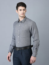 Load image into Gallery viewer, CANOE MEN Formal Shirt Charcoal Color Cotton Fabric Button Closure Printed
