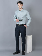 Load image into Gallery viewer, CANOE MEN Formal Shirt Blue Color Cotton Fabric Button Closure Printed
