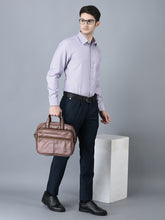 Load image into Gallery viewer, CANOE MEN Formal Shirt Purple Color Polyester Fabric Button Closure
