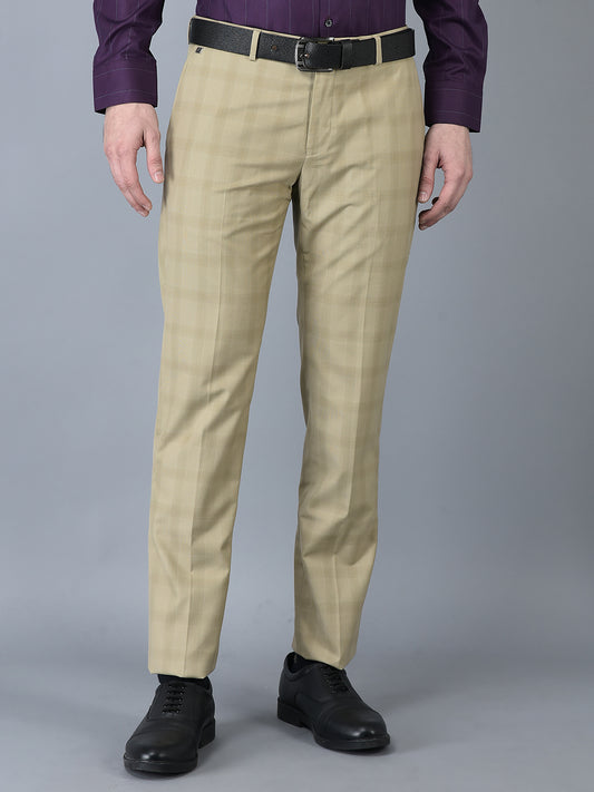 CANOE MEN Formal Trouser Check Pattern With Front Two Pocket