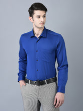 Load image into Gallery viewer, CANOE MEN Formal Shirt ELECTEIC BLUE Color Cotton Fabric Button Closure
