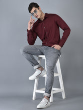 Load image into Gallery viewer, Canoe Men Long Sleeve Spread Collar Regular Fit Knitted Formal Shirt
