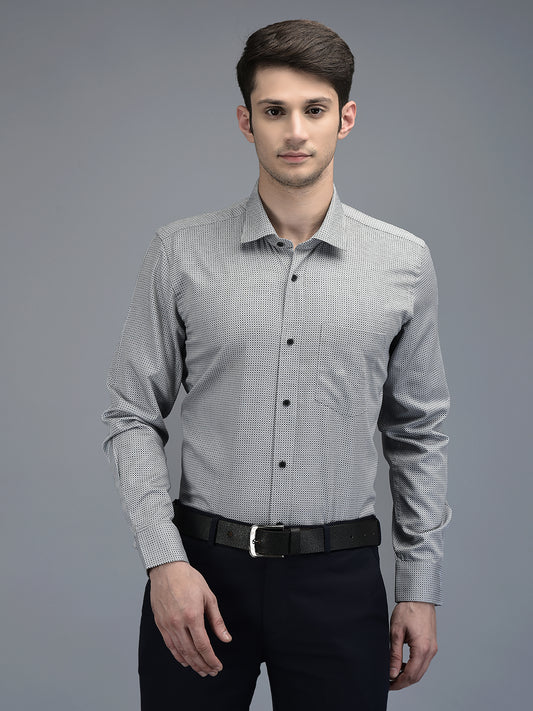 CANOE MEN Formal Shirt Grey Balck Color Cotton Fabric Button Closure