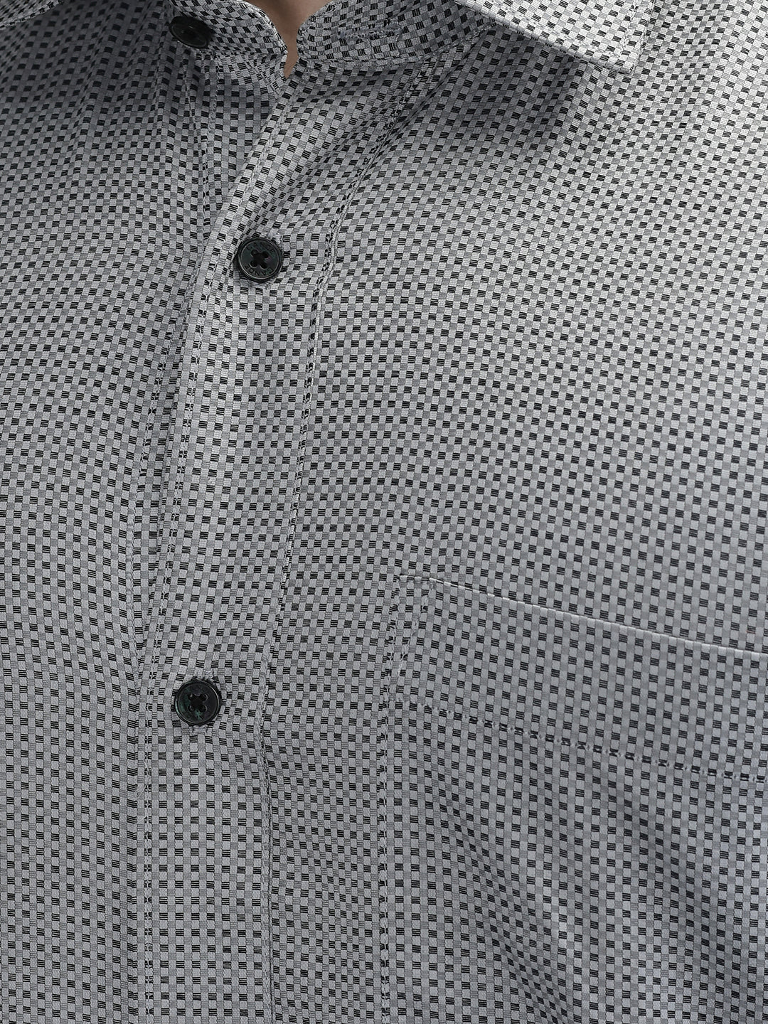 CANOE MEN Formal Shirt Grey Balck Color Cotton Fabric Button Closure