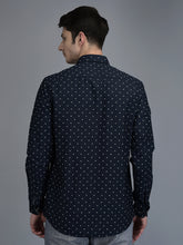 Load image into Gallery viewer, CANOE MEN Casual Shirt Navy Blue Color Cotton Fabric Button Closure Printed
