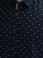 Load image into Gallery viewer, CANOE MEN Casual Shirt Navy Blue Color Cotton Fabric Button Closure Printed
