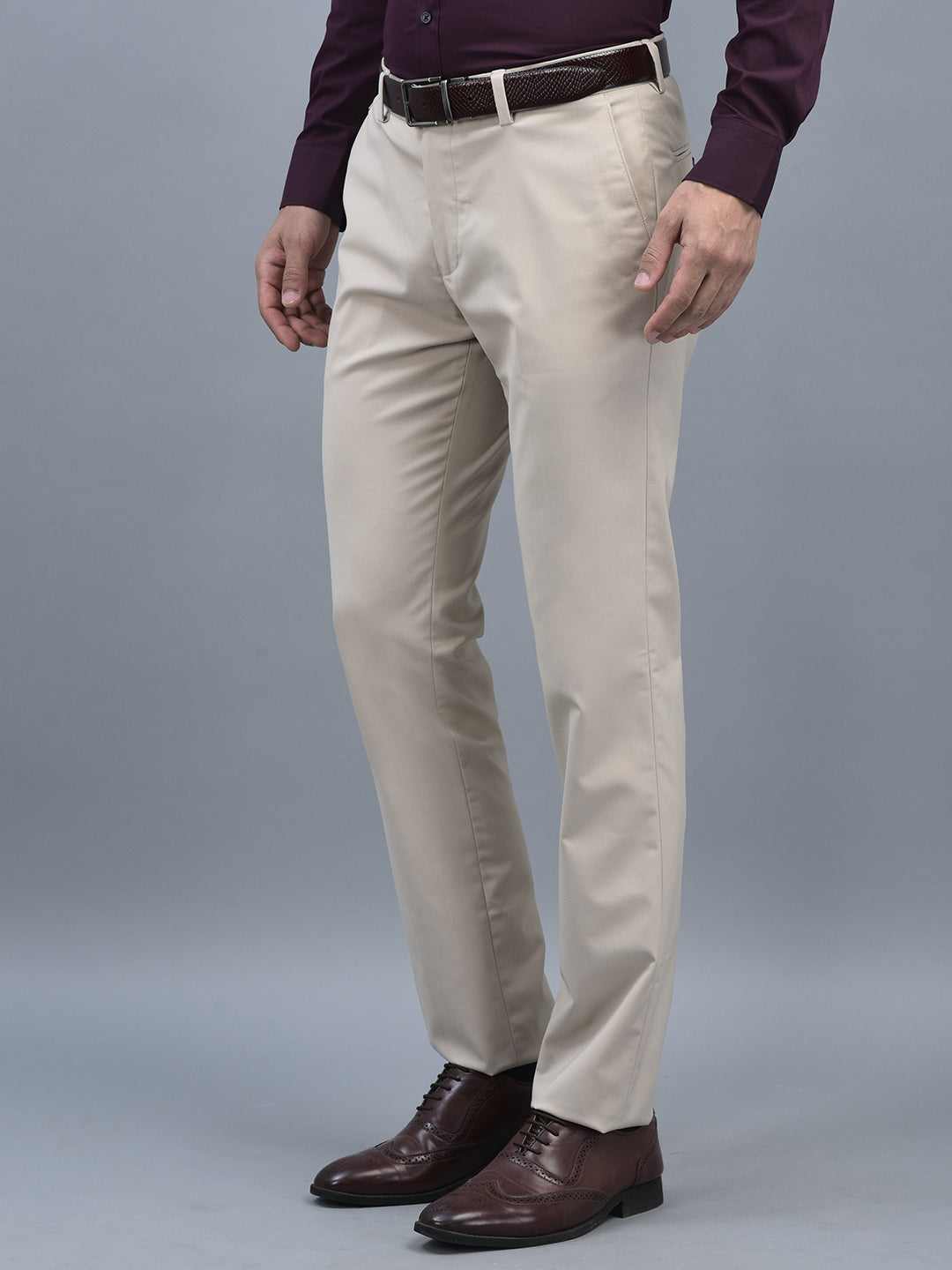 Canoe Men Regular Length Solid Pattern Button Closure Formal Trouser