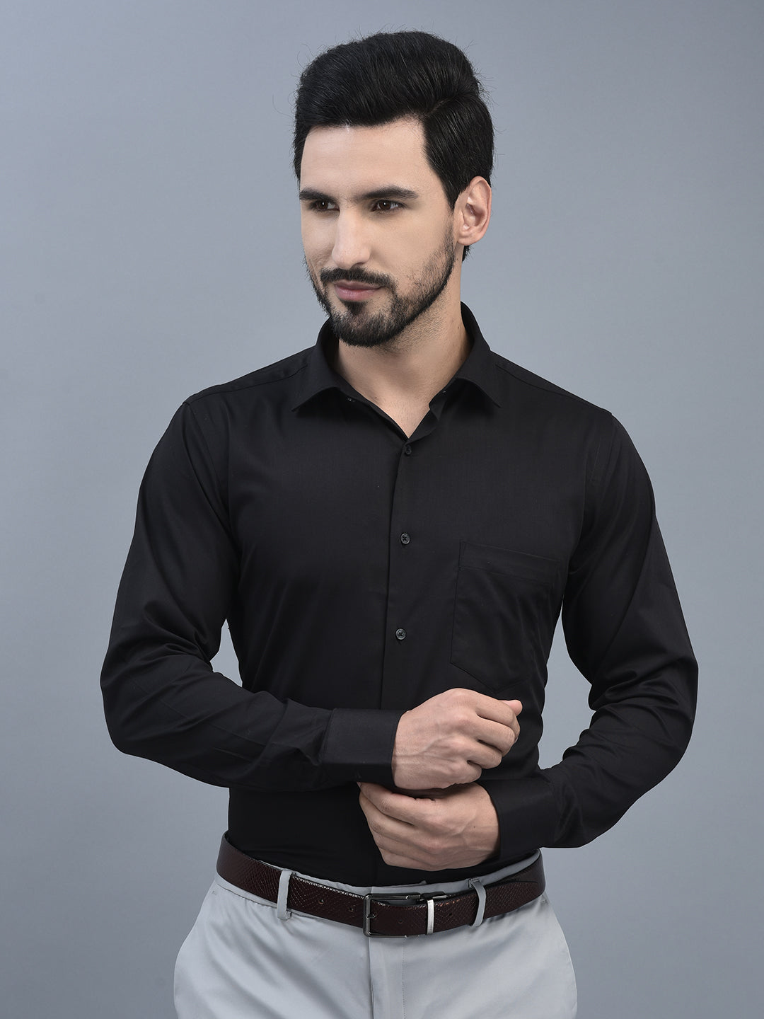 Canoe Exclusive Combed Cotton - Smooth Fabric Black Shirt for men – Soft & Durable