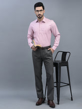 Load image into Gallery viewer, Canoe Men Regular Length Self Design Pattern Button Closure Formal Trouser
