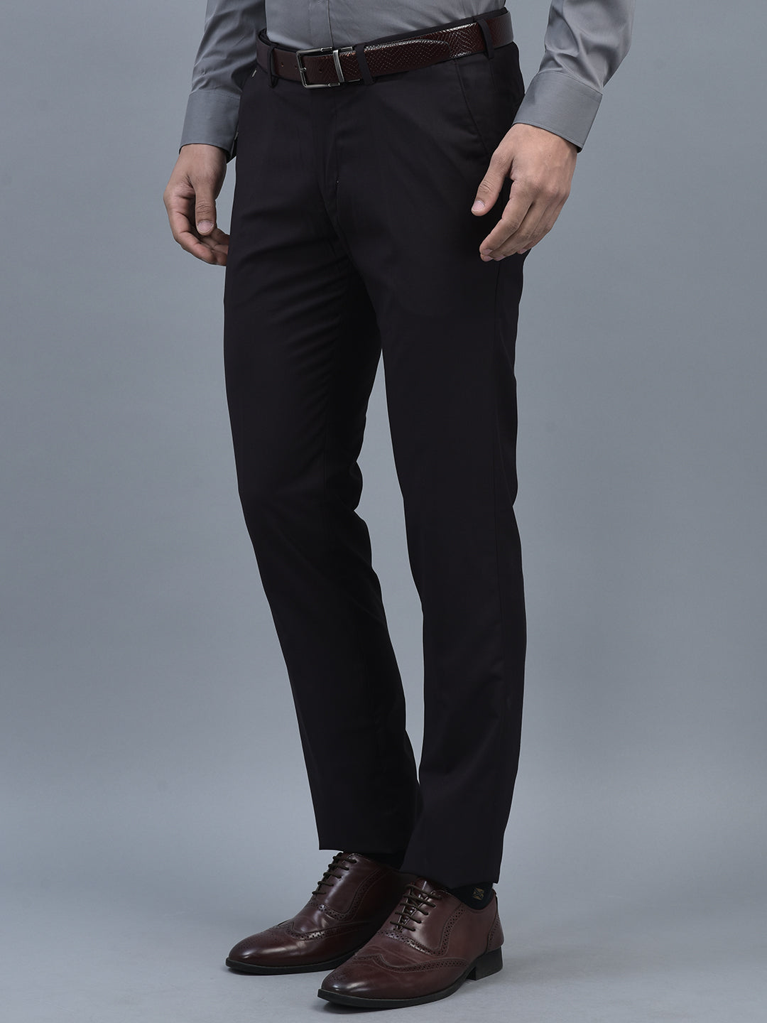 Canoe Men Regular Length Solid Pattern Button Closure Formal Trouser