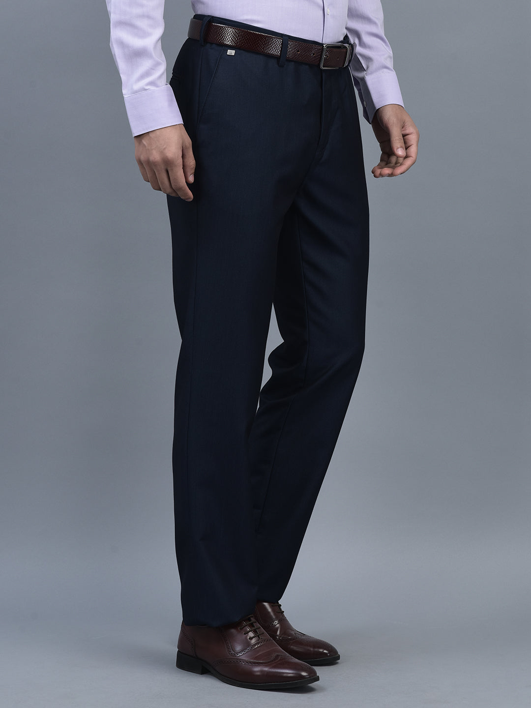 Canoe Men Regular Length Solid Pattern Button Closure Formal Trouser