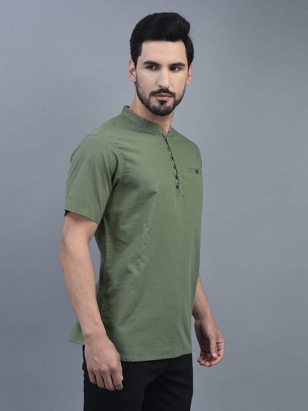 Canoe Men Round Neck Short Sleeve Length Regular Fit Knitted T-Shirt