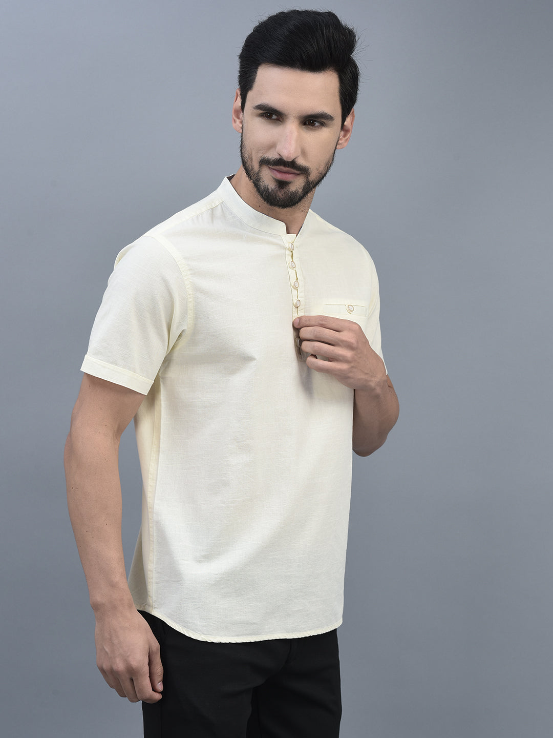 Canoe Men Round Neck Short Sleeve Length Regular Fit Knitted T-Shirt