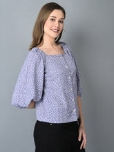 Load image into Gallery viewer, Canoe Women Elasticated Neck &amp; Polk Dot Print Top
