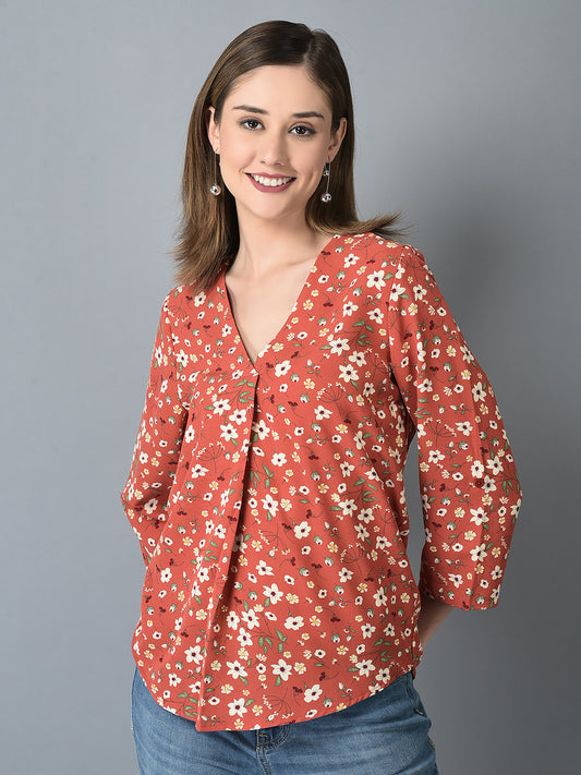 Canoe Women Floral Print And V-Neck Tunic